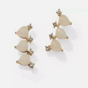 Park Lane Hula Earrings Genuine Peach colored Turquoise with Crystals Earrings